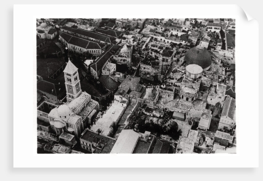Aerial view of the Church of the Holy Sepulchre, Jerusalem, Palestine, from a Zeppelin by Anonymous