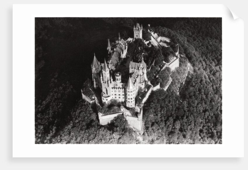 Aerial view of Hohenzollern Castle, Baden-Wurttemberg, Germany, from a Zeppelin by Anonymous