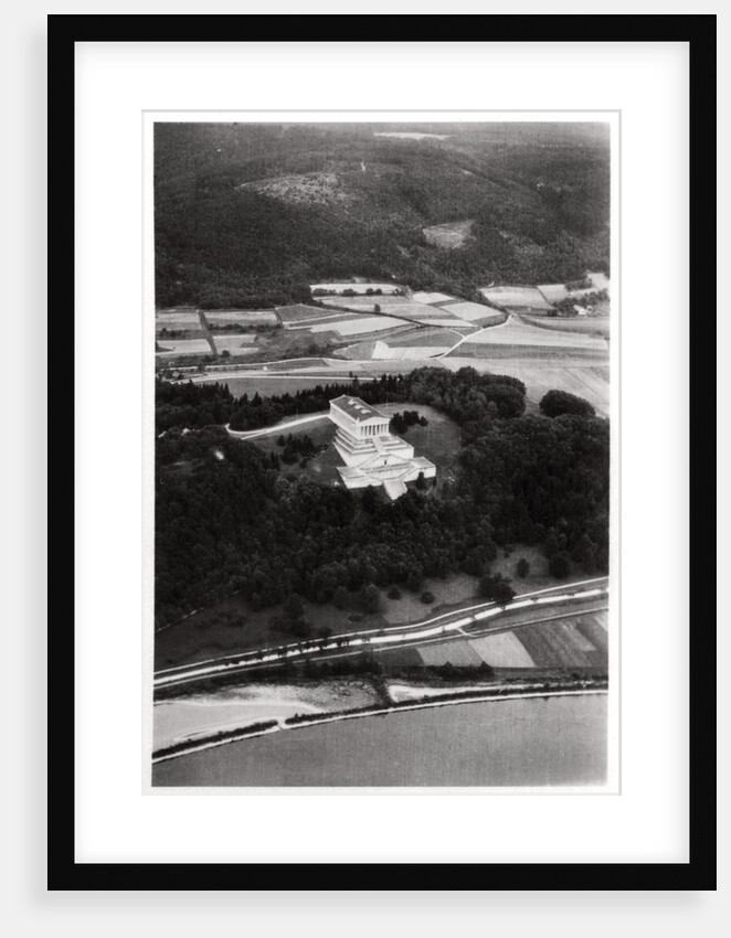 Aerial view of the Walhalla Temple, near Regensburg, Germany, from a Zeppelin by Anonymous