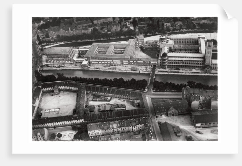 Aerial view of the Deutsches Museum, Munich, Germany, from a Zeppelin by Anonymous