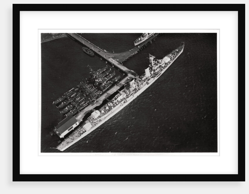 Aerial view of the German light cruiser 'Karlsruhe', from a Zeppelin by Anonymous