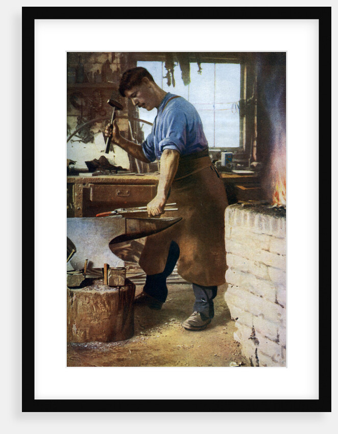 Blacksmith at work, England by Sidney H Nicholls