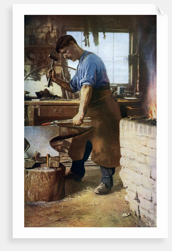 Blacksmith at work, England by Sidney H Nicholls