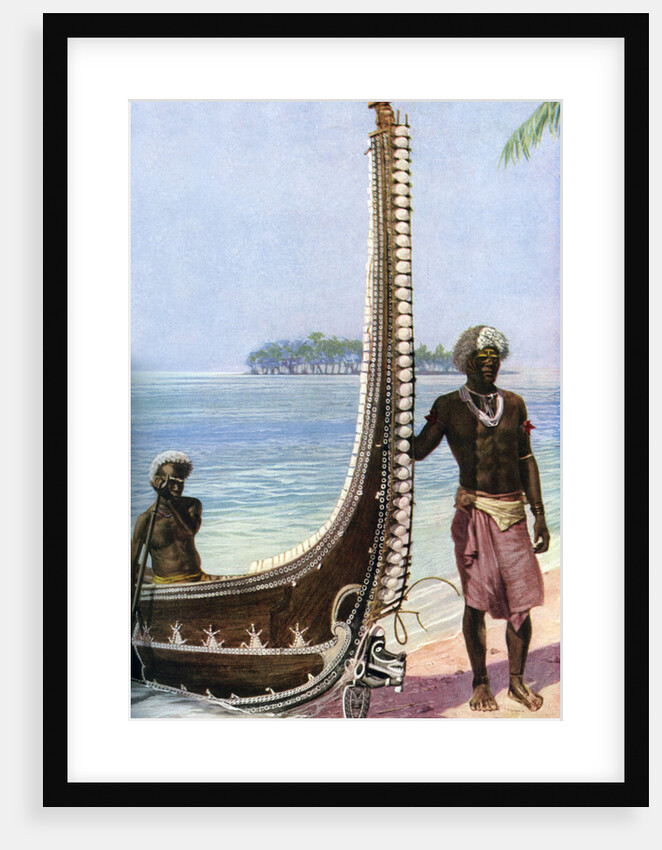 War canoe, Solomon Islands by HJ Shepstone
