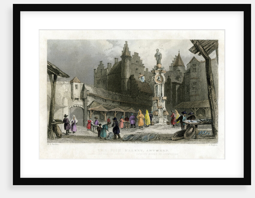 The Fish Market, Antwerp by J Rogers