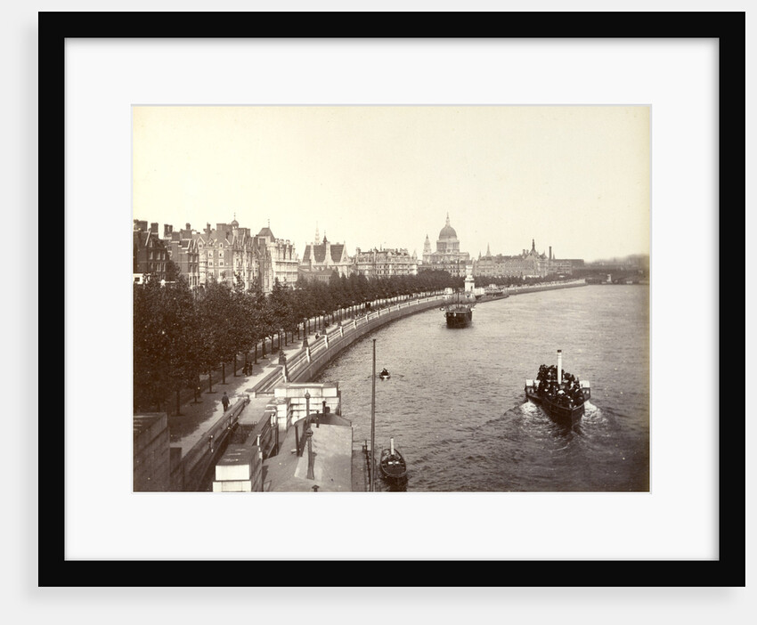 Victoria Embankment, showing Temple Gardens and St Paul's Cathedral, London by Anonymous