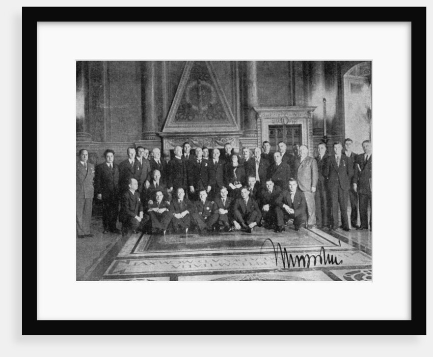 Il Duce poses, FA tour, Palazzo di Venezia, Rome, Italy by Anonymous