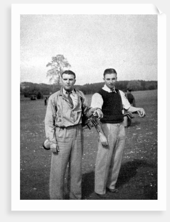 Stanley Matthews and Eddie Hapgood pause between shots during a round of golf by Anonymous