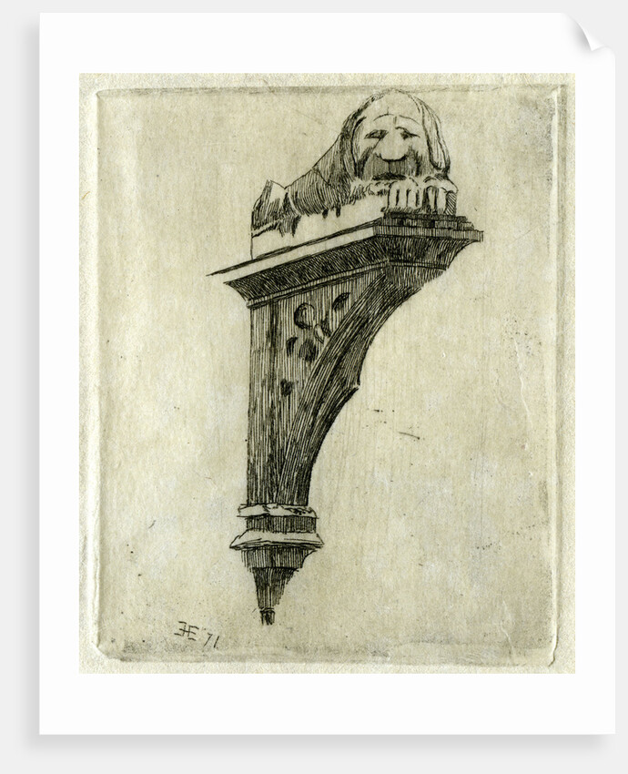 Sign of the Red Lion Inn, Glastonbury, Somerset by Edwin Edwards