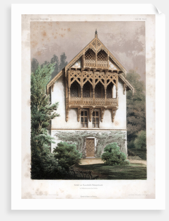 Gable on a residential building, Schonhausen, near Berlin, Germany by Anst von W Loeillot