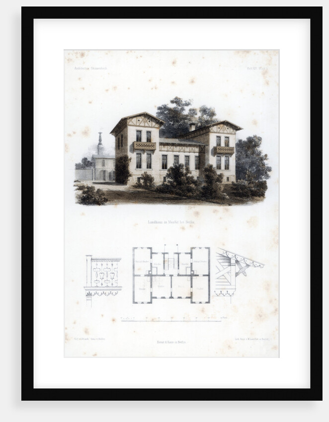 Design for a country house in Moabit, near Berlin, Germany by Anst von W Loeillot