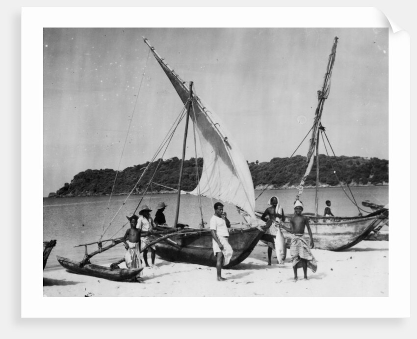 Fishing boats, Trincomalee, Ceylon by Anonymous