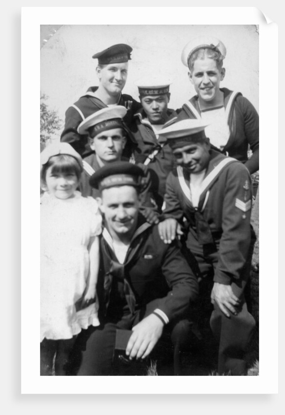 Sailors from six different countries during the Coronation review, Southsea, Hampshire by Anonymous