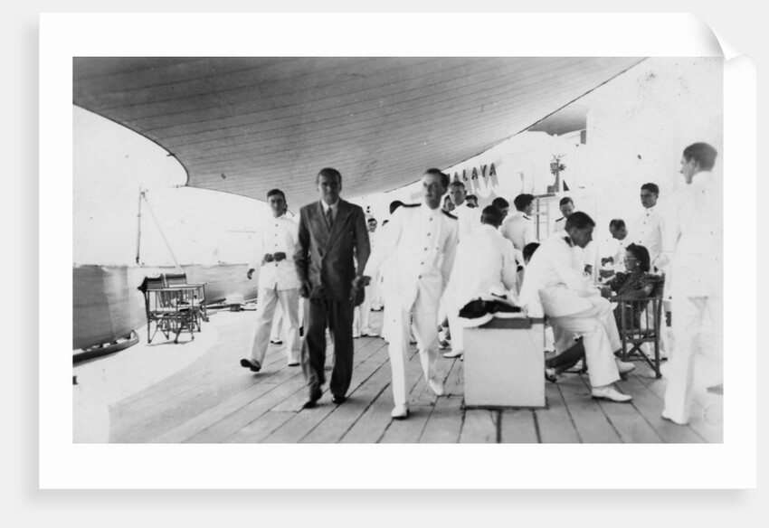 American actor and film director Douglas Fairbanks, Sr on board HMS Malaya, Venice by Anonymous