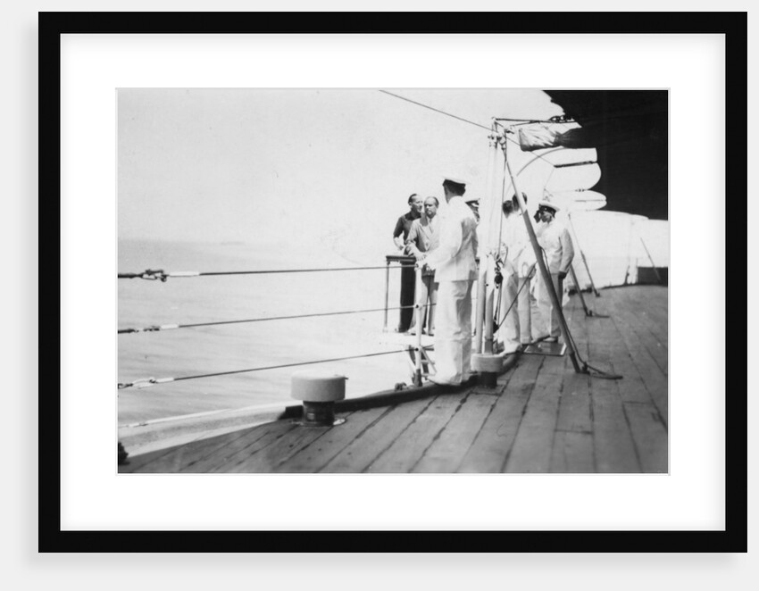 American actor and film director Douglas Fairbanks, Sr on board HMS Malaya, Venice by Anonymous