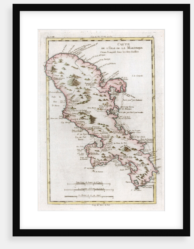 Map of the Caribbean island of Martinique by Anonymous