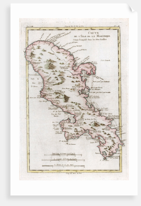 Map of the Caribbean island of Martinique by Anonymous