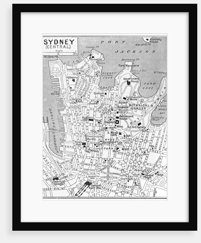 Map of central Sydney, New South Wales, Australia by Anonymous