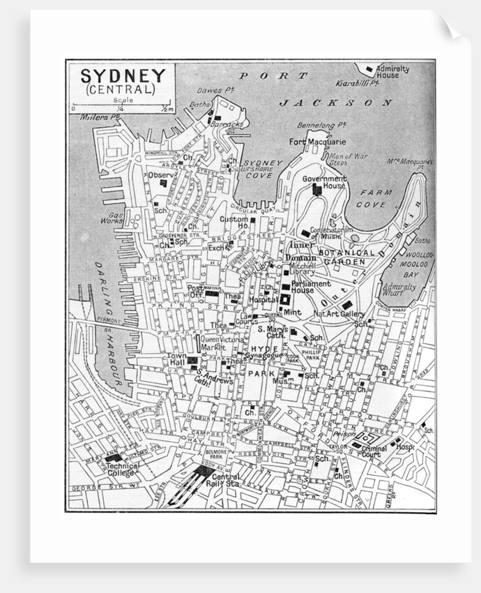Map of central Sydney, New South Wales, Australia by Anonymous