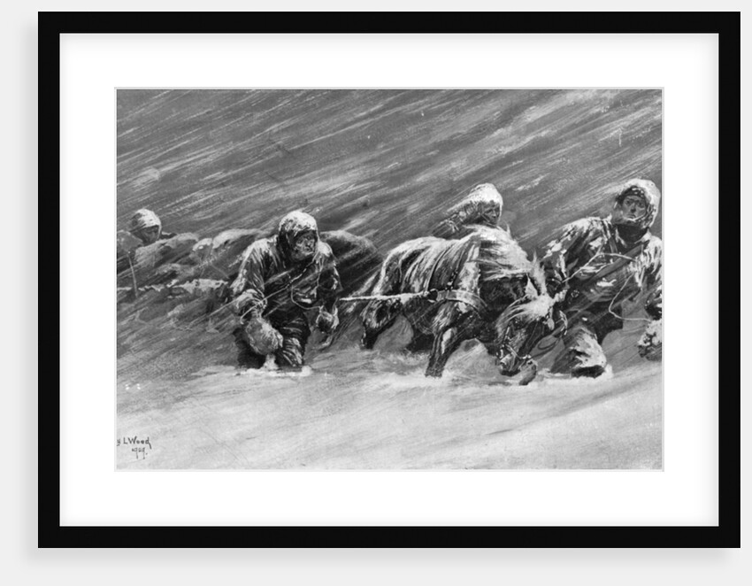 The trek during the snowstorm by Stanley L Wood