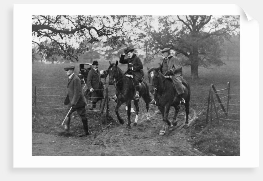 Kings Edward VII of the United Kingdom and Manuel II of Portugal hunting by Anonymous