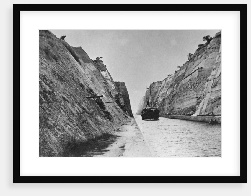 Ship passing through the Corinth Canal, Greece by Anonymous
