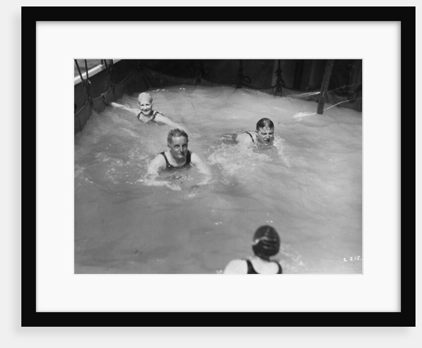 Passengers in the swimming pool on board a cruise ship by Anonymous