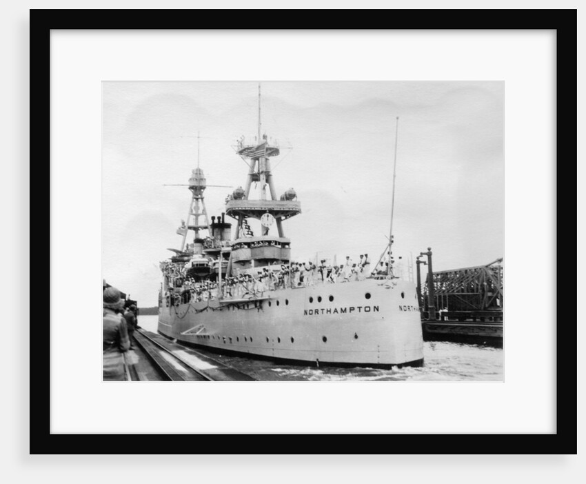 US Navy cruiser USS Northampton (CA-26), Panama Canal, Panama by Anonymous