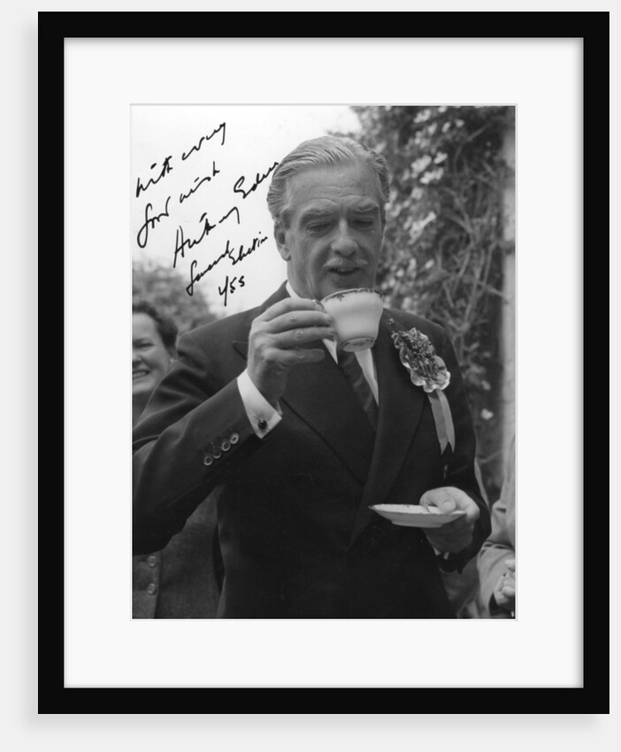 Anthony Eden, British Conservative politician, drinking a cup of tea by Anonymous
