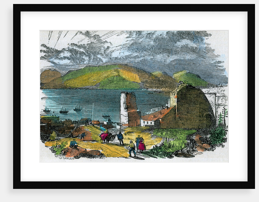 Algeciras, Spain, and Bay of Gibraltar from the old Moorish Castle, Gibraltar by GF Sargent