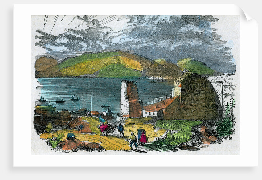 Algeciras, Spain, and Bay of Gibraltar from the old Moorish Castle, Gibraltar by GF Sargent