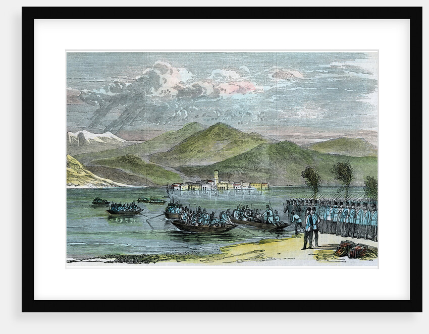 'The war, Austrians crossing the Lago Maggiore', Italy by Anonymous