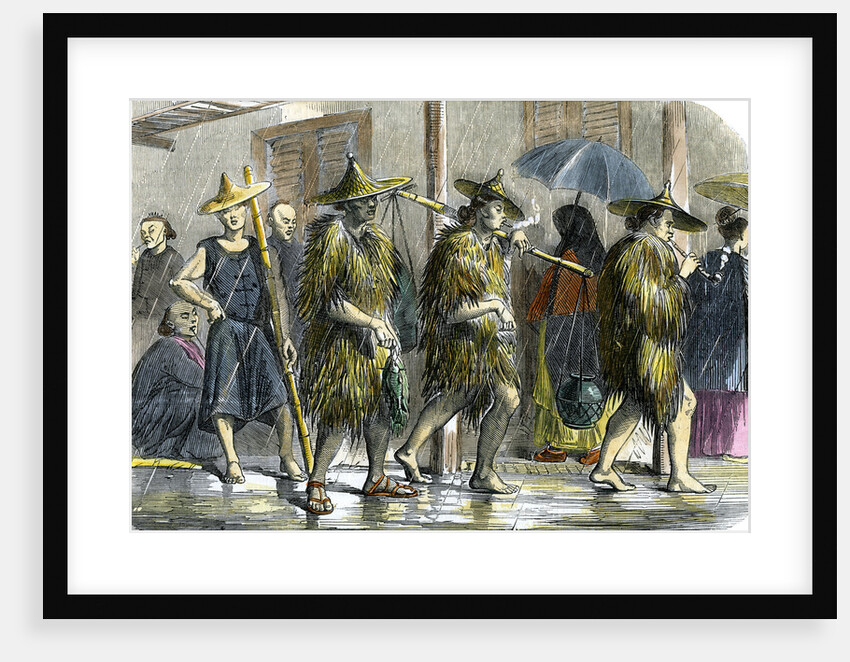 Coolies at Hong Kong, in wet weather by Anonymous
