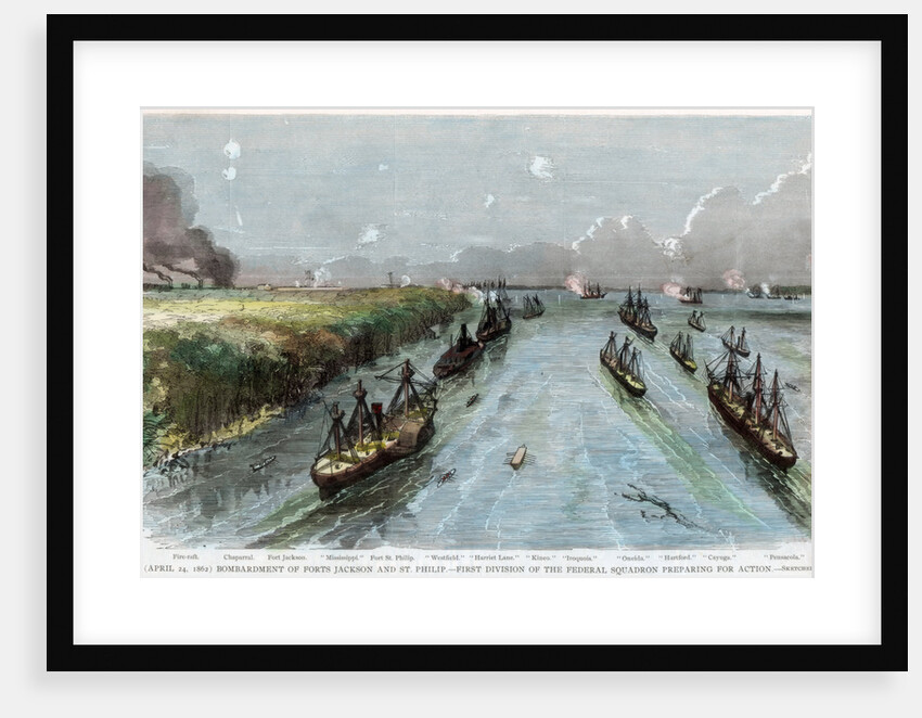 Bombardment of Forts Jackson and St Philip, Louisiana, American Civil War by Anonymous