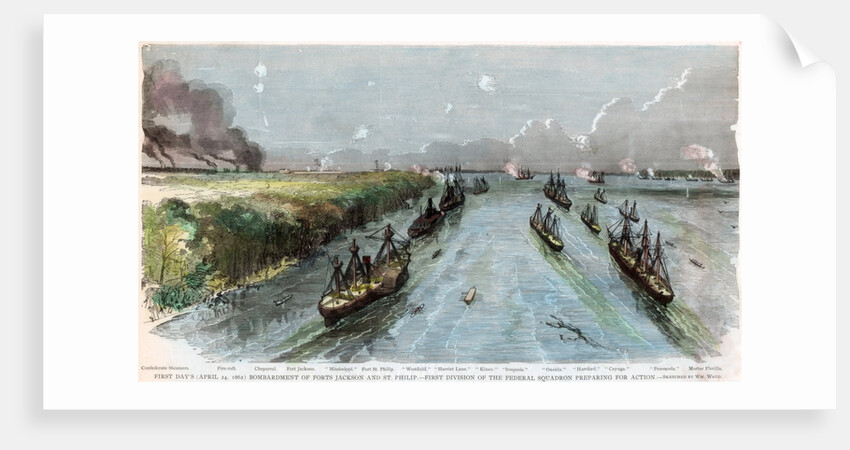 Bombardment of Forts Jackson and St Philip, Louisiana, American Civil War by Anonymous