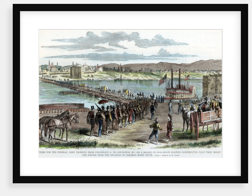 Union volunteers crossing the Ohio River, Cincinnati, Ohio, American Civil War by Anonymous