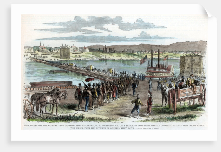 Union volunteers crossing the Ohio River, Cincinnati, Ohio, American Civil War by Anonymous