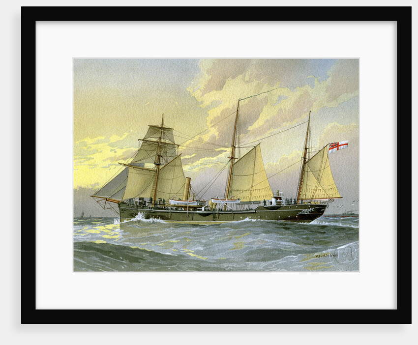 HMS Thrush, British 1st class gunboat by William Frederick Mitchell