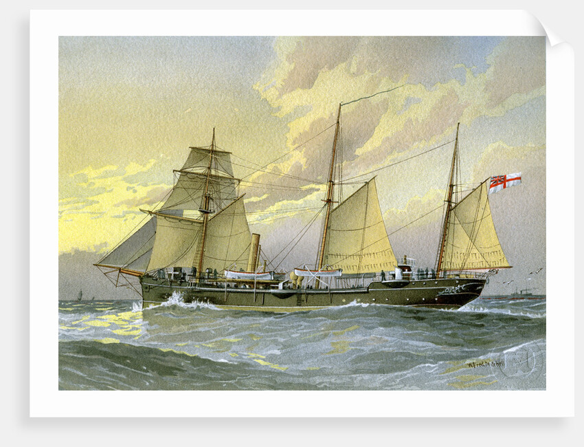 HMS Thrush, British 1st class gunboat by William Frederick Mitchell