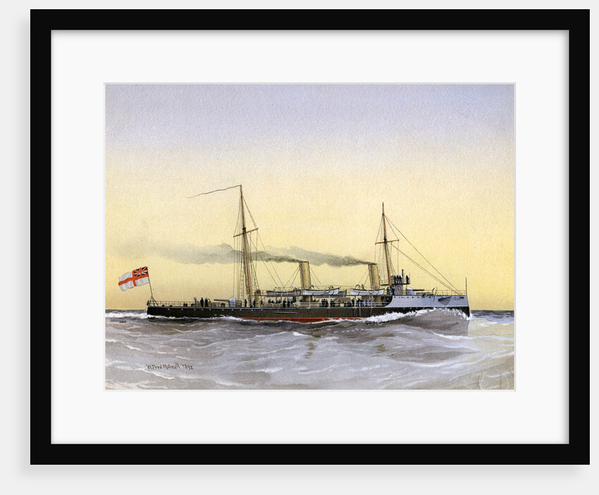 HMS Speedwell, Royal Navy torpedo gunboat by William Frederick Mitchell
