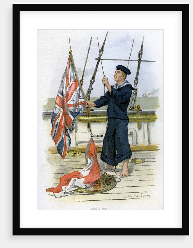 Royal Navy sailor signalling by William Christian Symons