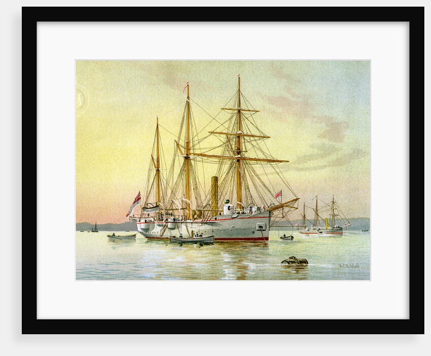 HMS Bramble, Royal Navy 1st class gunboat by William Frederick Mitchell