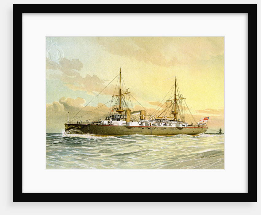 HMS Undaunted, Royal Navy 1st class cruiser by William Frederick Mitchell