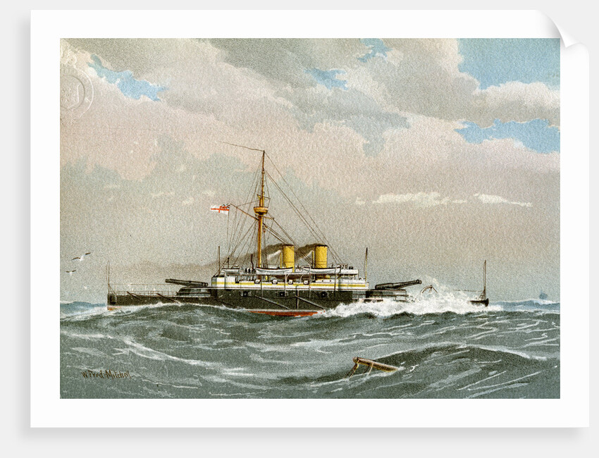 HMS Rodney, Royal Navy 1st class battleship by William Frederick Mitchell