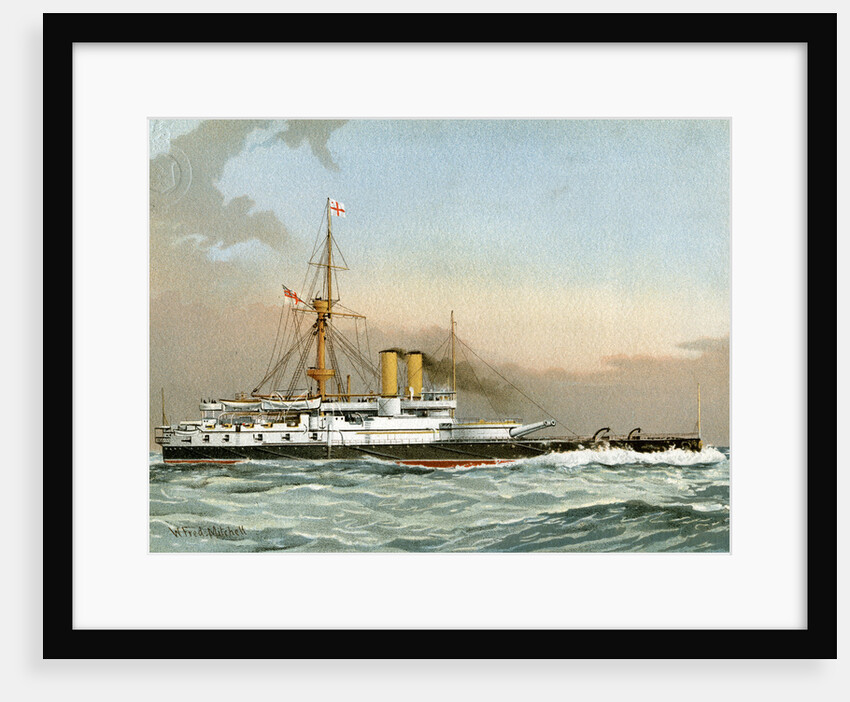 HMS Victoria, Royal Navy 1st class battleship by William Frederick Mitchell