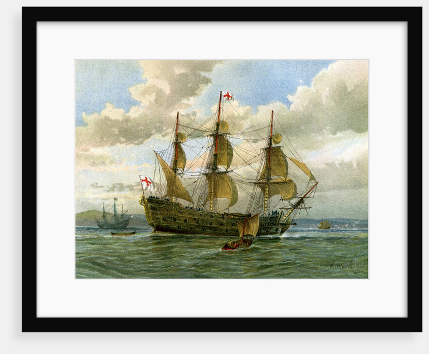 Royal Navy battle ship by William Frederick Mitchell