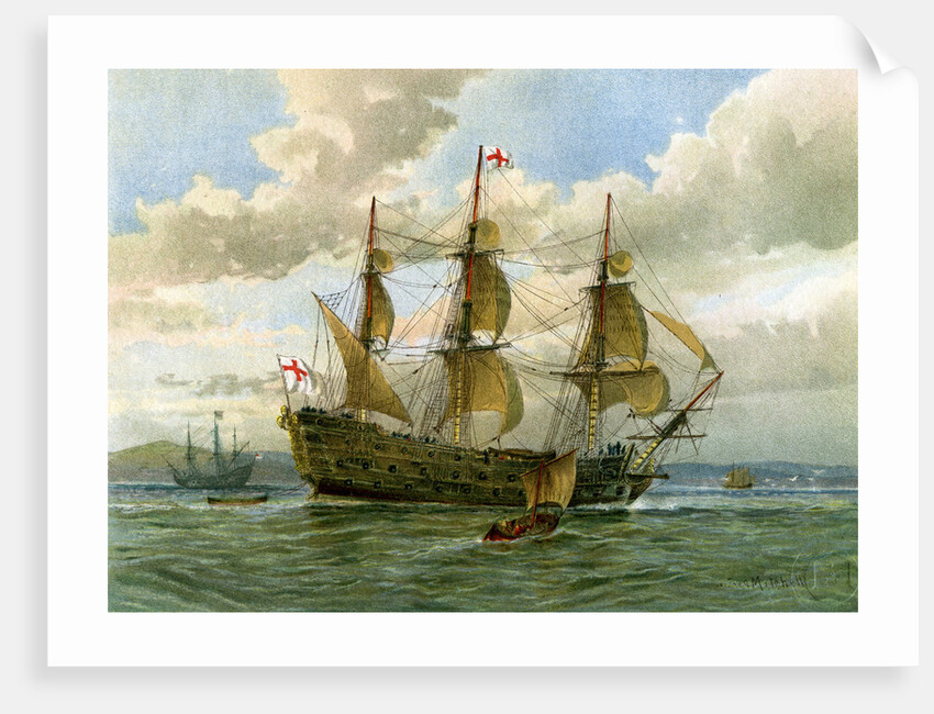 Royal Navy battle ship by William Frederick Mitchell