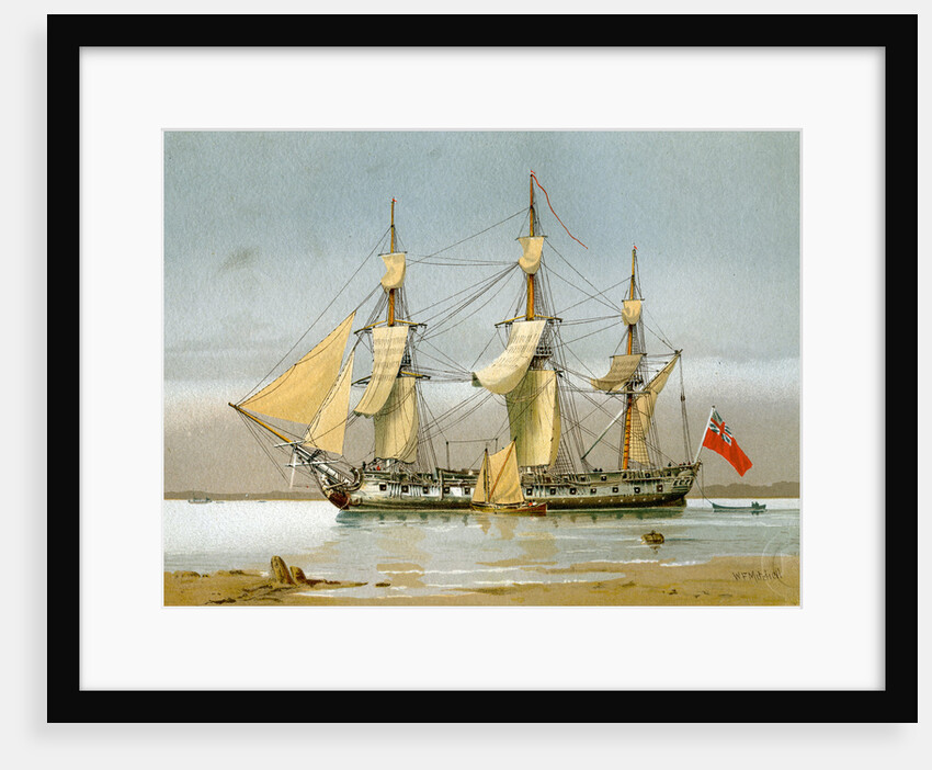 A Royal Navy 42 gun frigate by William Frederick Mitchell