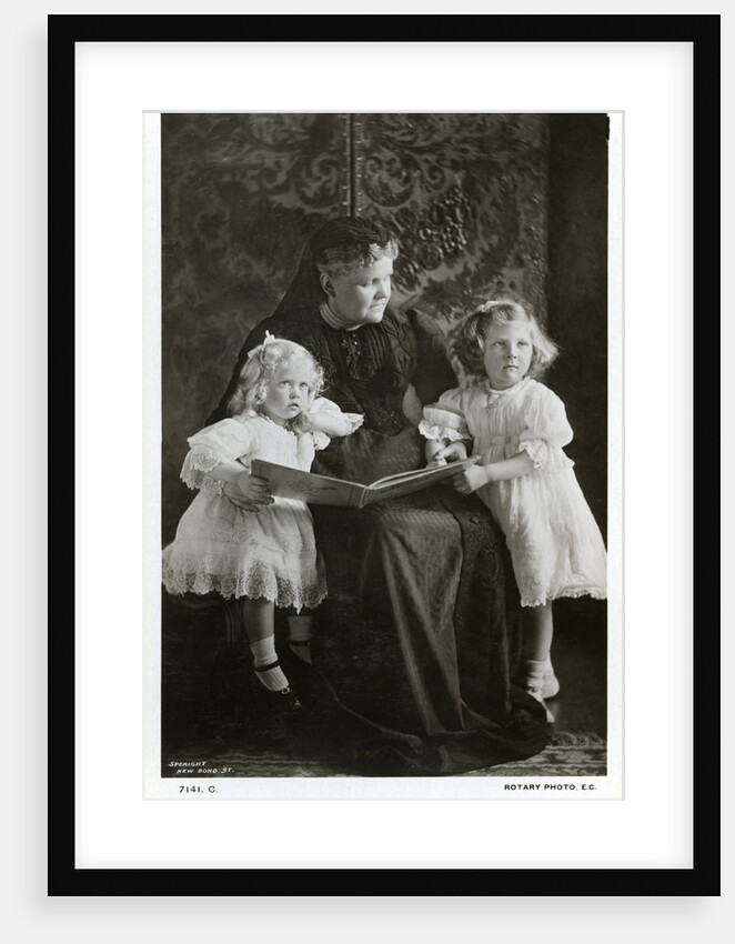 The Duchess of Albany and her two eldest granddaughters by Speaight