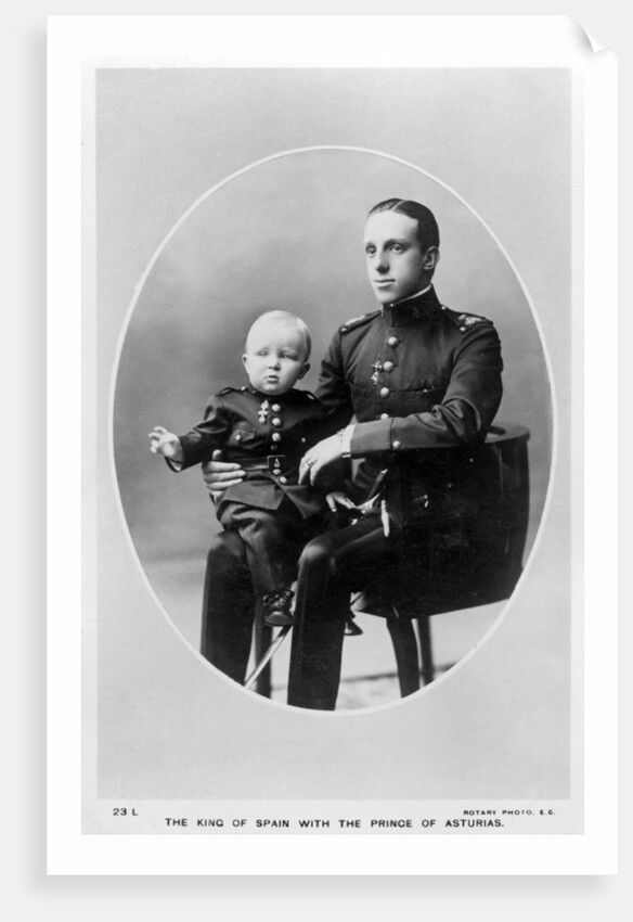 The King of Spain with the Prince of Asturias by Rotary Photo